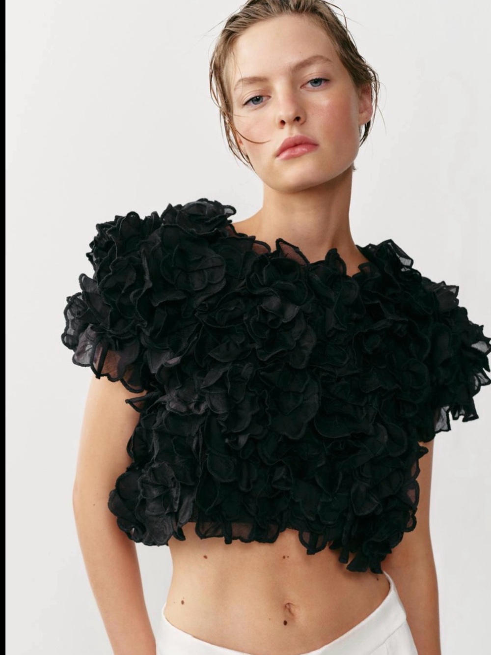 NWT 2026 ZARA TEXTURED CROP TOP